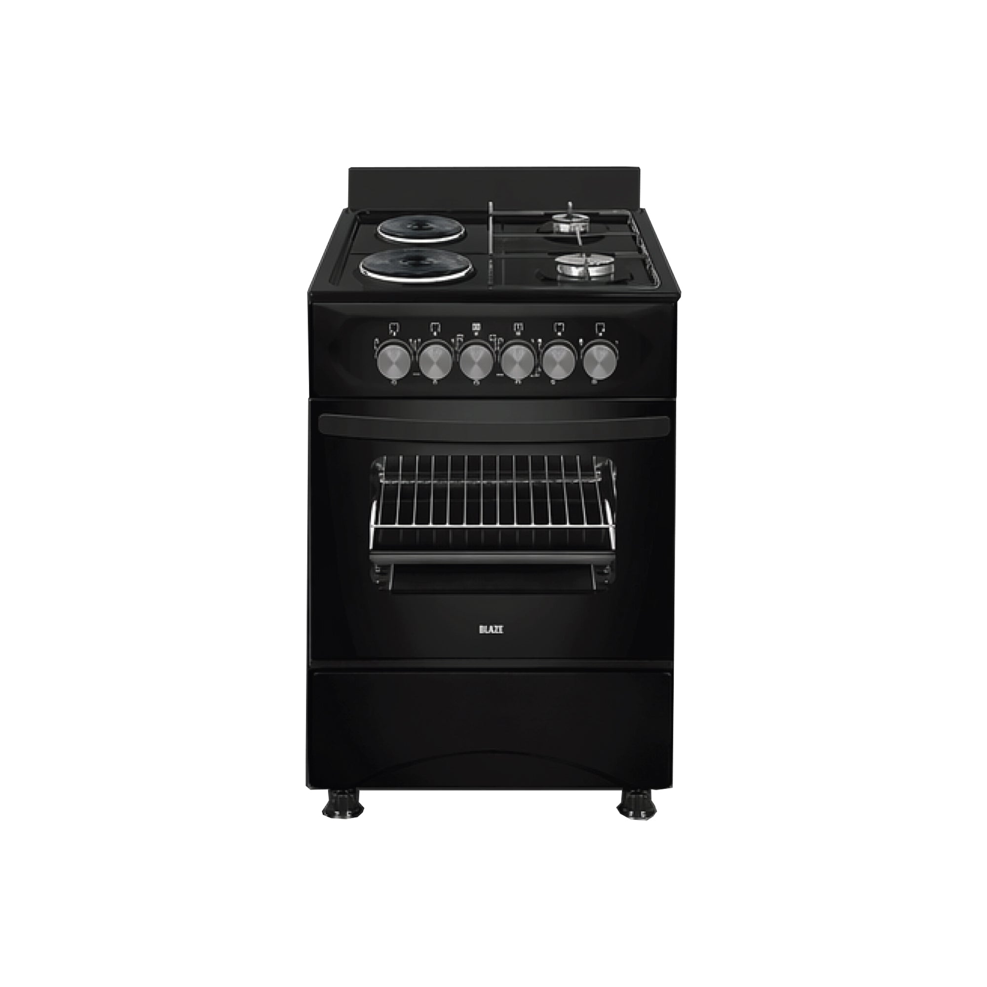 Blaze 2 Gas + 2 Electric with Electric Oven Black