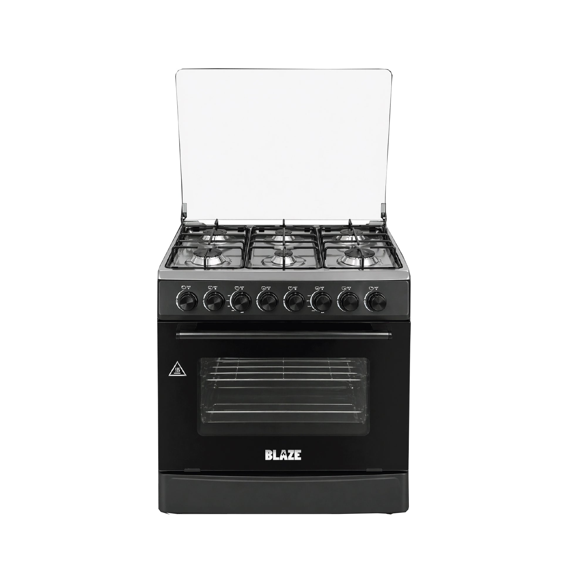 Blaze Outdoor 6 Burner Gas Stove with Gas Oven Black