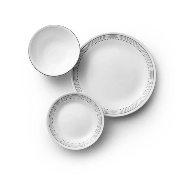 Corelle Mystic Grey 12 Piece Dinner Set White