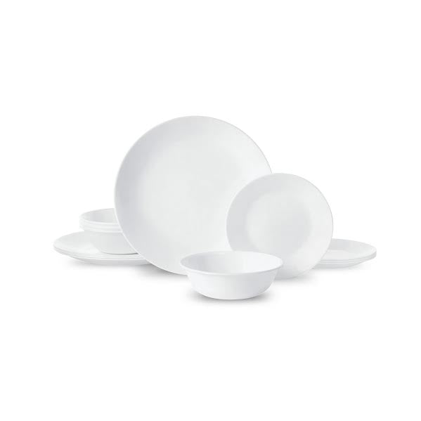 Corelle Winter Frost 12 Piece Dinner Set White