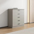 Exotic Designs High Gloss 5 Drawer Chest Of Drawers Cappucino