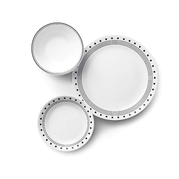 Corelle City Block 12 Piece Dinner Set White