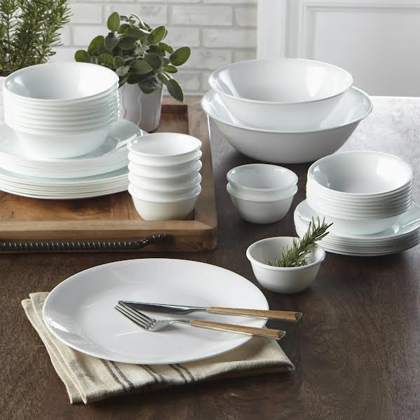 Corelle Winter Frost 12 Piece Dinner Set White
