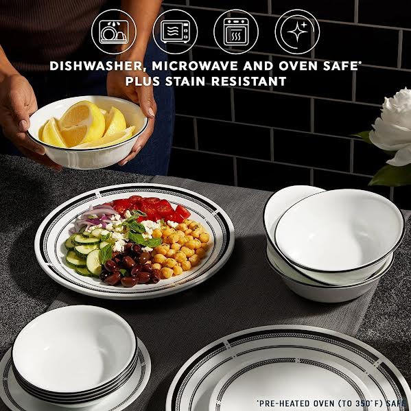 Corelle 16 Piece Brasserie Dinner Set White