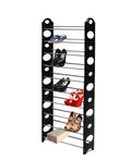 Fine Living 10 Tier Shoe Rack - Black