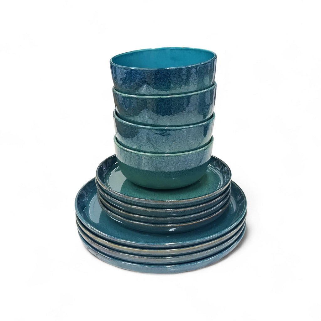 Kitchen Life 12 Piece Dinner Set Dark Blue