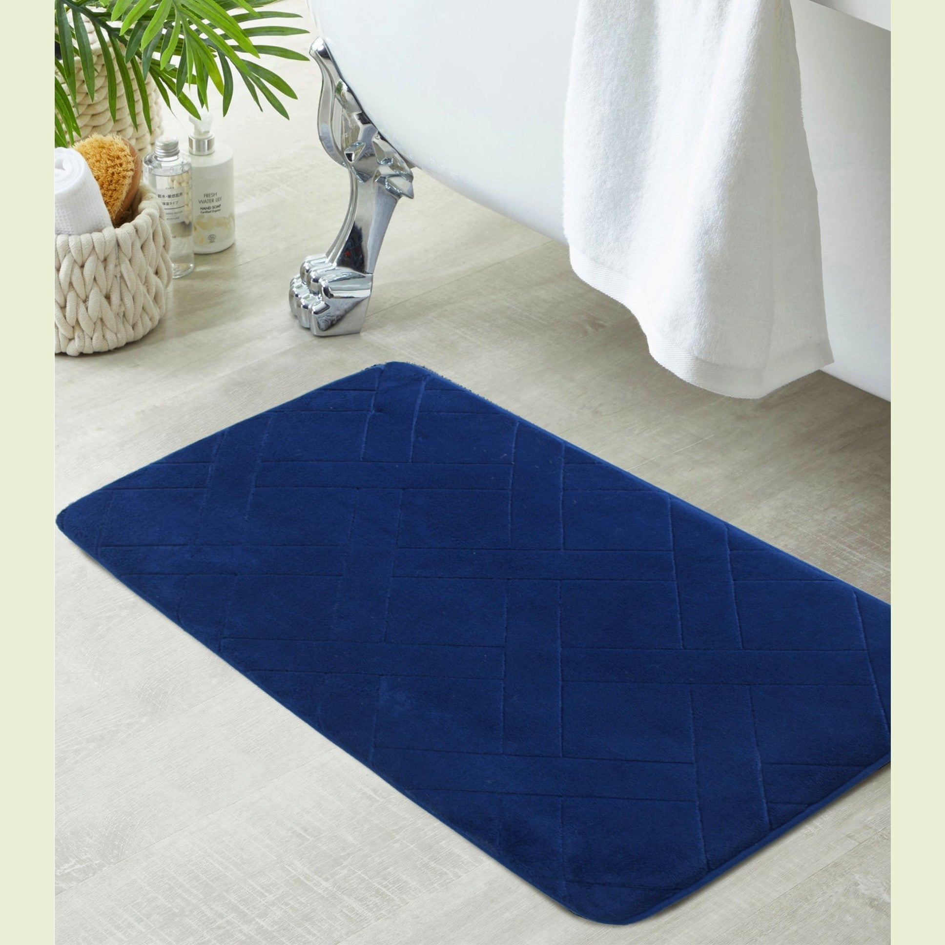 Urban Decor Memory Foam Bathroom Mat 50 x 80mm - Blue
