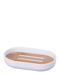 Bathroom Bamboo Soap Dish - White