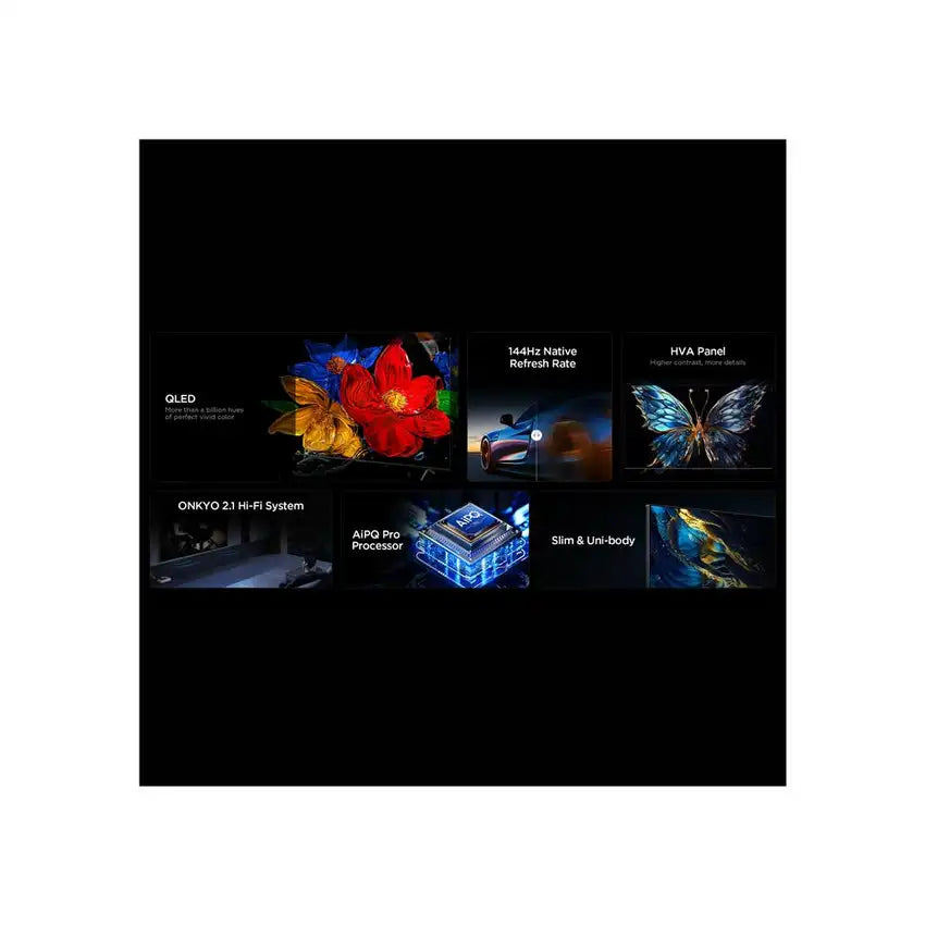 TCL 55-INCH 55P8K QLED GOOGLE TV 144HZ