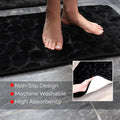 2 Piece Bathroom Rug Set Black