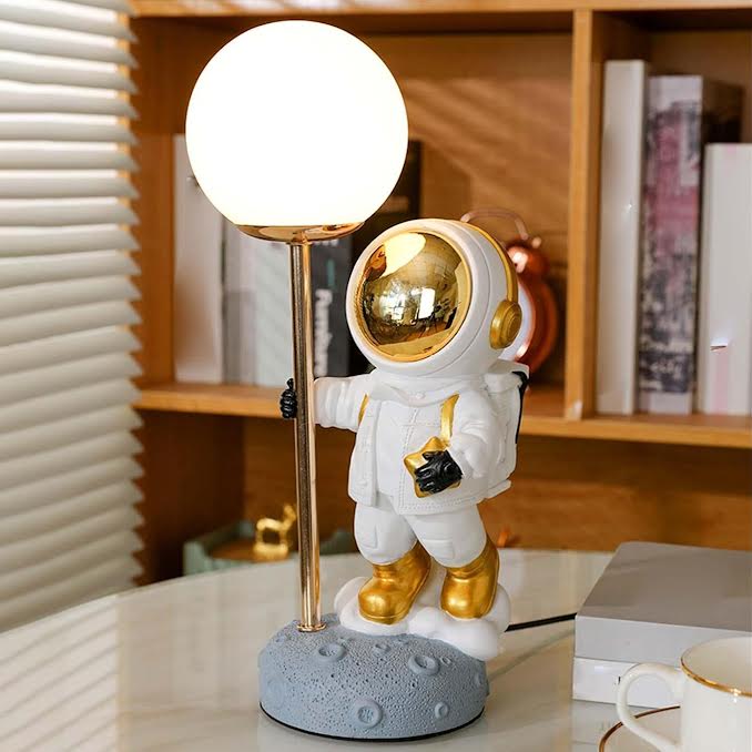 USB Astronaut Table Lamp White