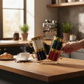 5 Piece Mug Set & Stand Multicoloured