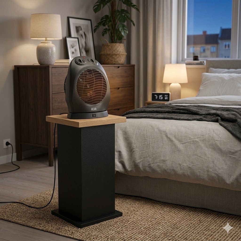 ALVA Electric Fan Heater With Oscillation EIH504 2000W Black