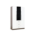 3 Door Wardrobe White Wood Grain