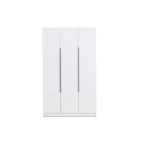 3 Door High Gloss Wardrobe White
