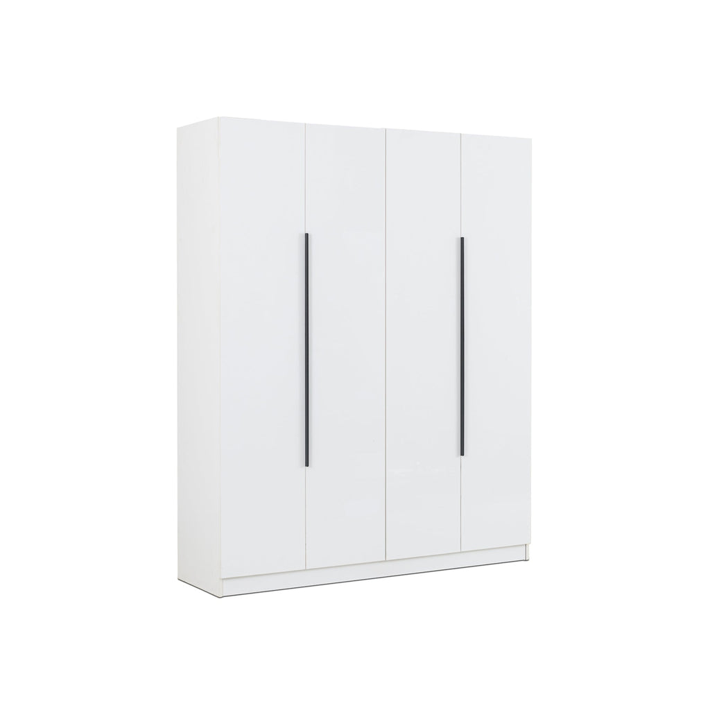 4 Door High Gloss Wardrobe White