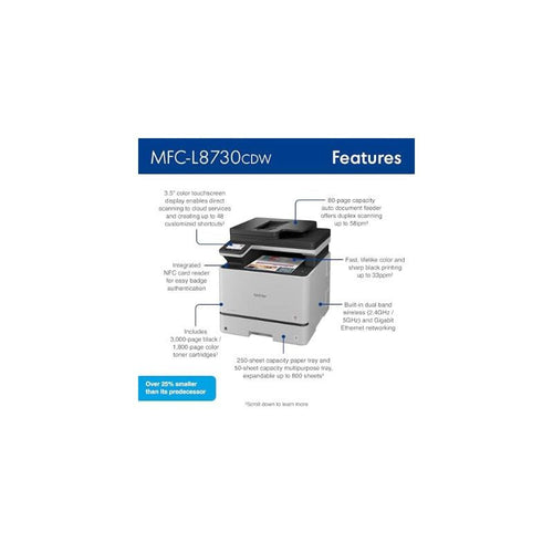 Brother MFC-L8730CDW High Speed Colour Laser Full Duplex