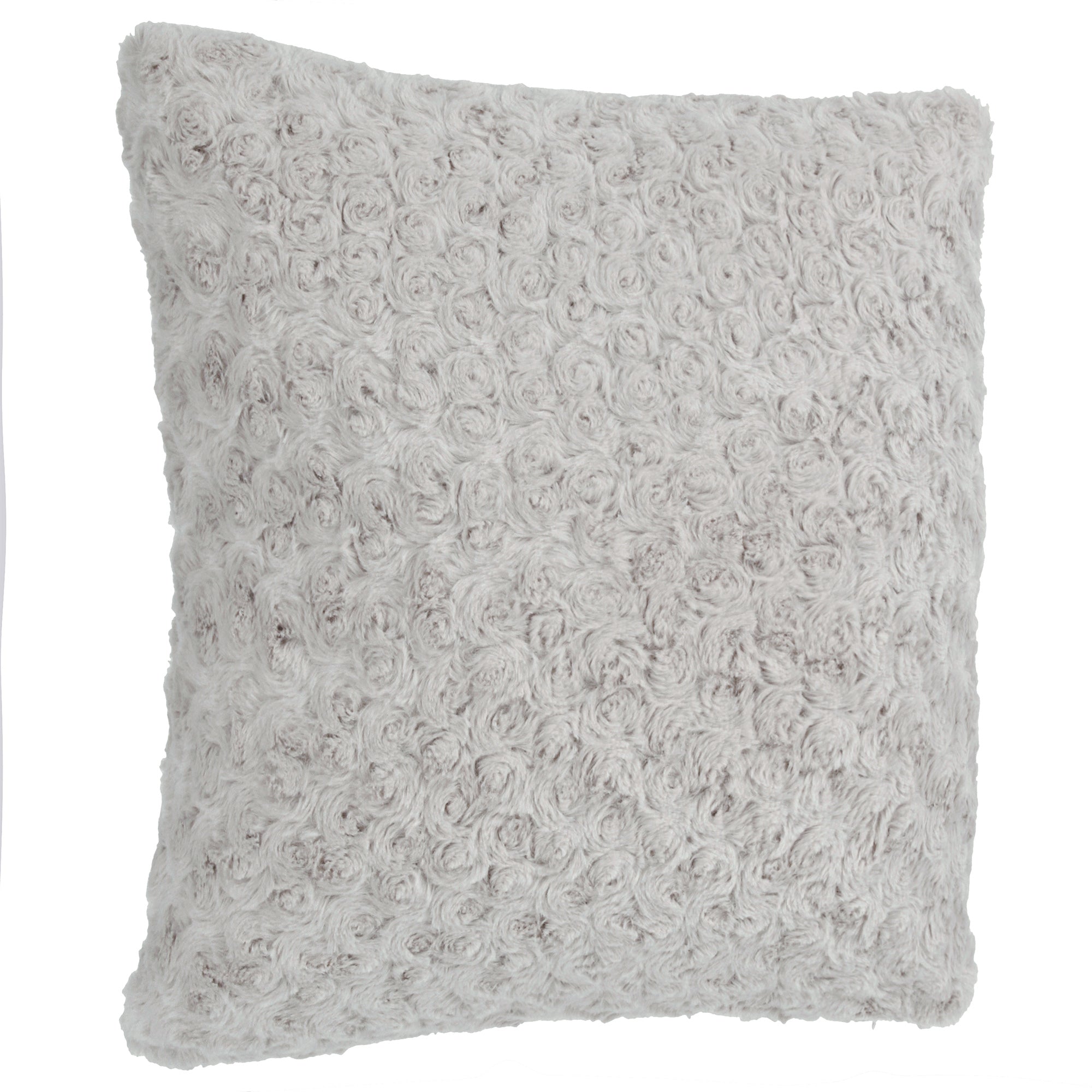 Atmosphera Curly Fur Cushion Grey