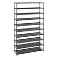 Five 10-Tier Shoe Rack Black