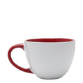 Kitchen Life Ceramic Soup Mug - White & Red