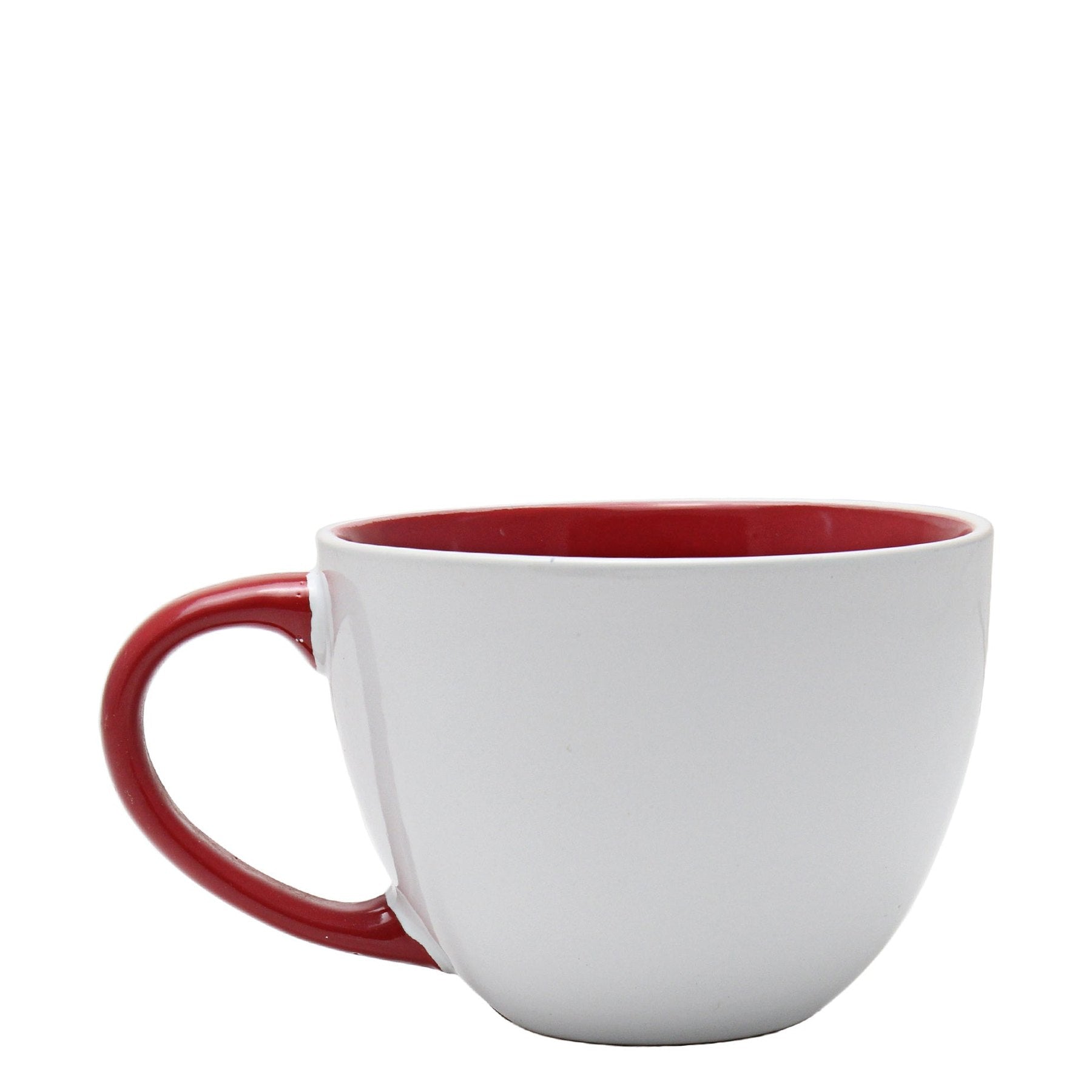 Kitchen Life Ceramic Soup Mug - White & Red