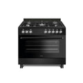 ELBA ESSENTIAL 90CM 5 BURNER GAS STOVE & ELECTRIC OVEN - BLACK + FREE TOTAI HEATER