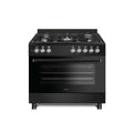 ELBA ESSENTIAL 90CM 5 BURNER GAS STOVE & GAS OVEN - BLACK + FREE TOTAI HEATER