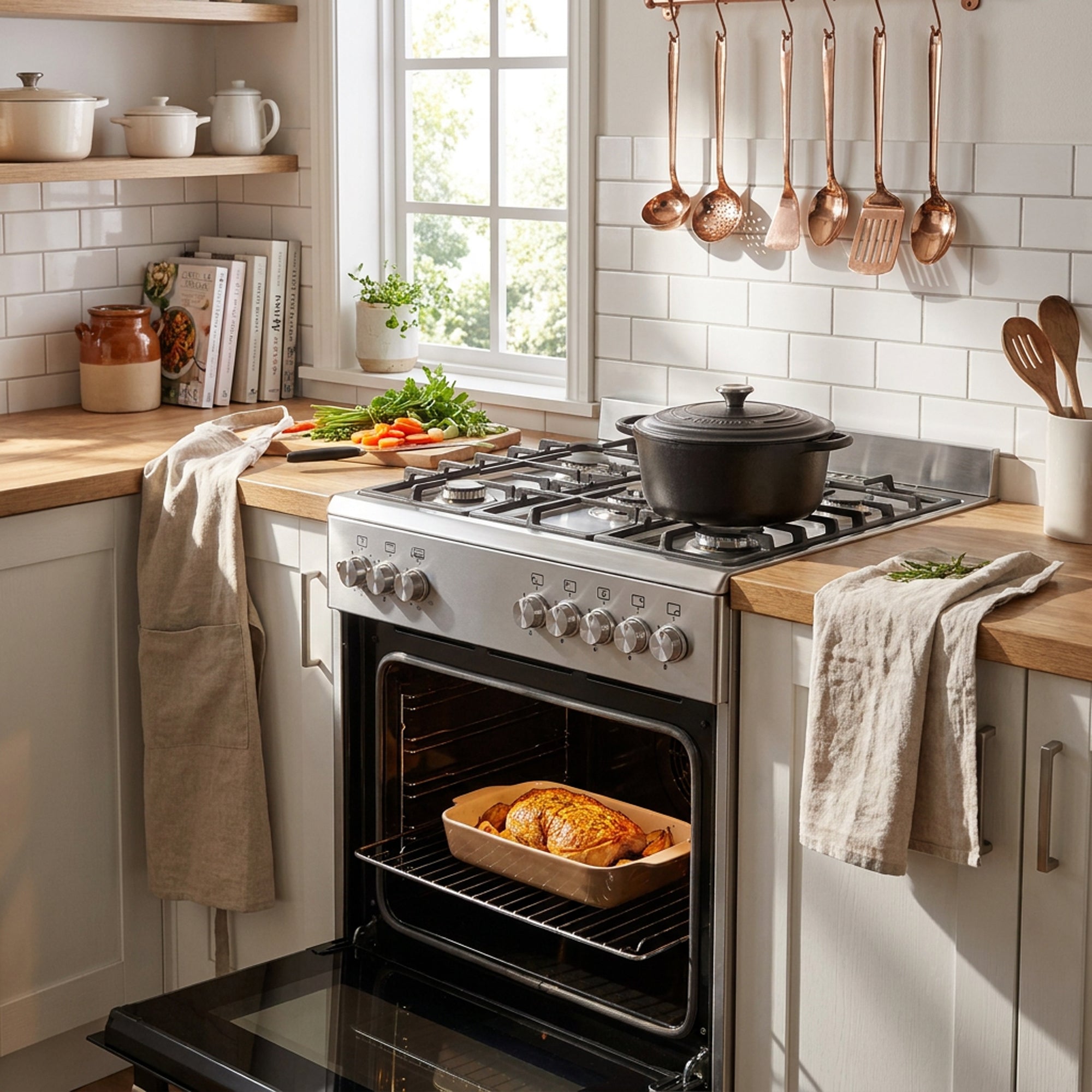 Elba Essential 90cm 5 Burner Gas Stove & Gas Oven - Stainless Steel + FREE TOTAI HEATER
