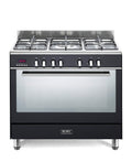 Elba Fusion 90cm 5 Burner Gas Cooker With Multifunction Electric Oven - Black + FREE TOTAI HEATER