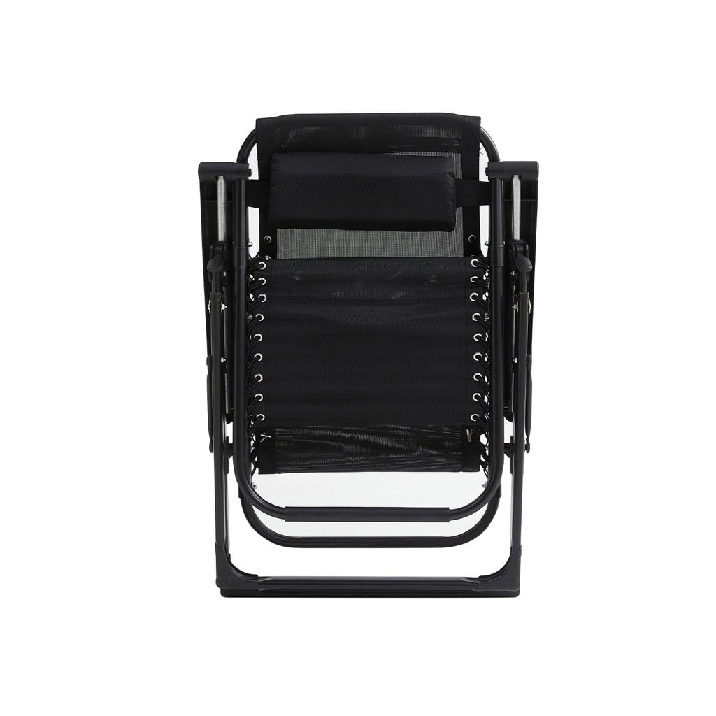 Exotic Designs Adjustable Folding Recliner Outdoor Chair Black