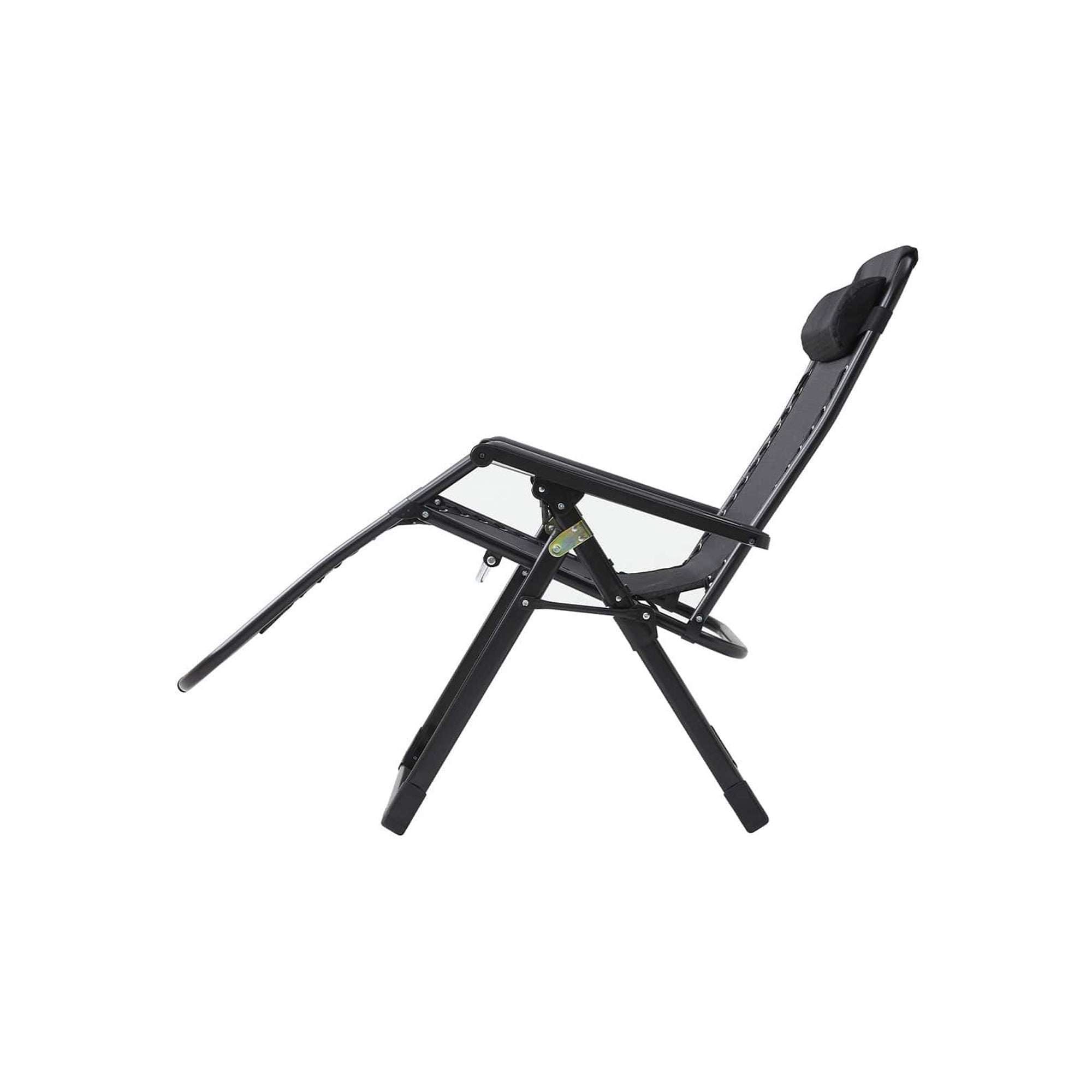 Exotic Designs Adjustable Folding Recliner Outdoor Chair Black