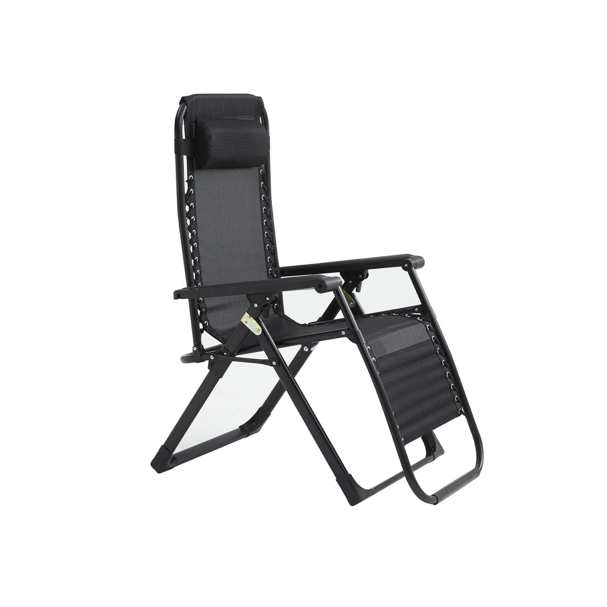 Exotic Designs Adjustable Folding Recliner Outdoor Chair Black