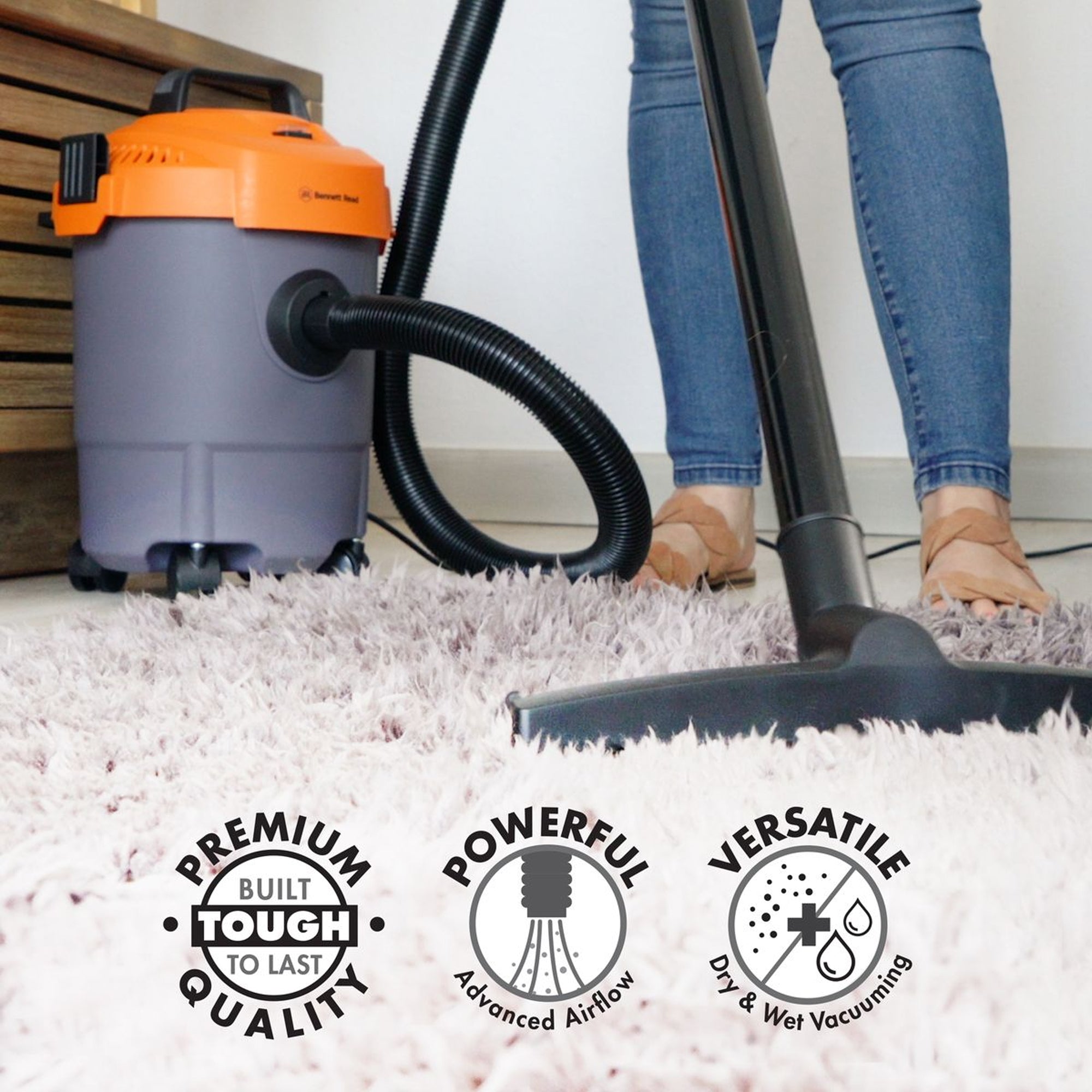 Bennett Read Tough 12Lt Tank Vacuum Cleaner Black & Orange