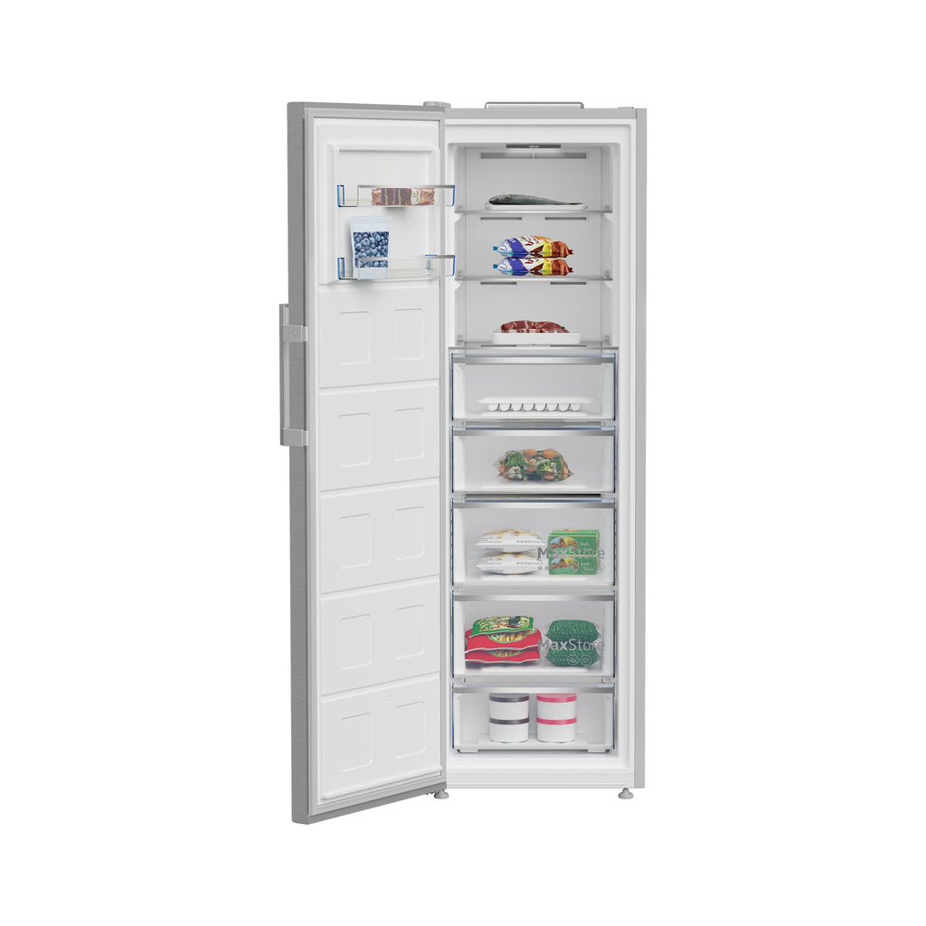 Beko 286L 60cm Upright Freezer Pearl Steel