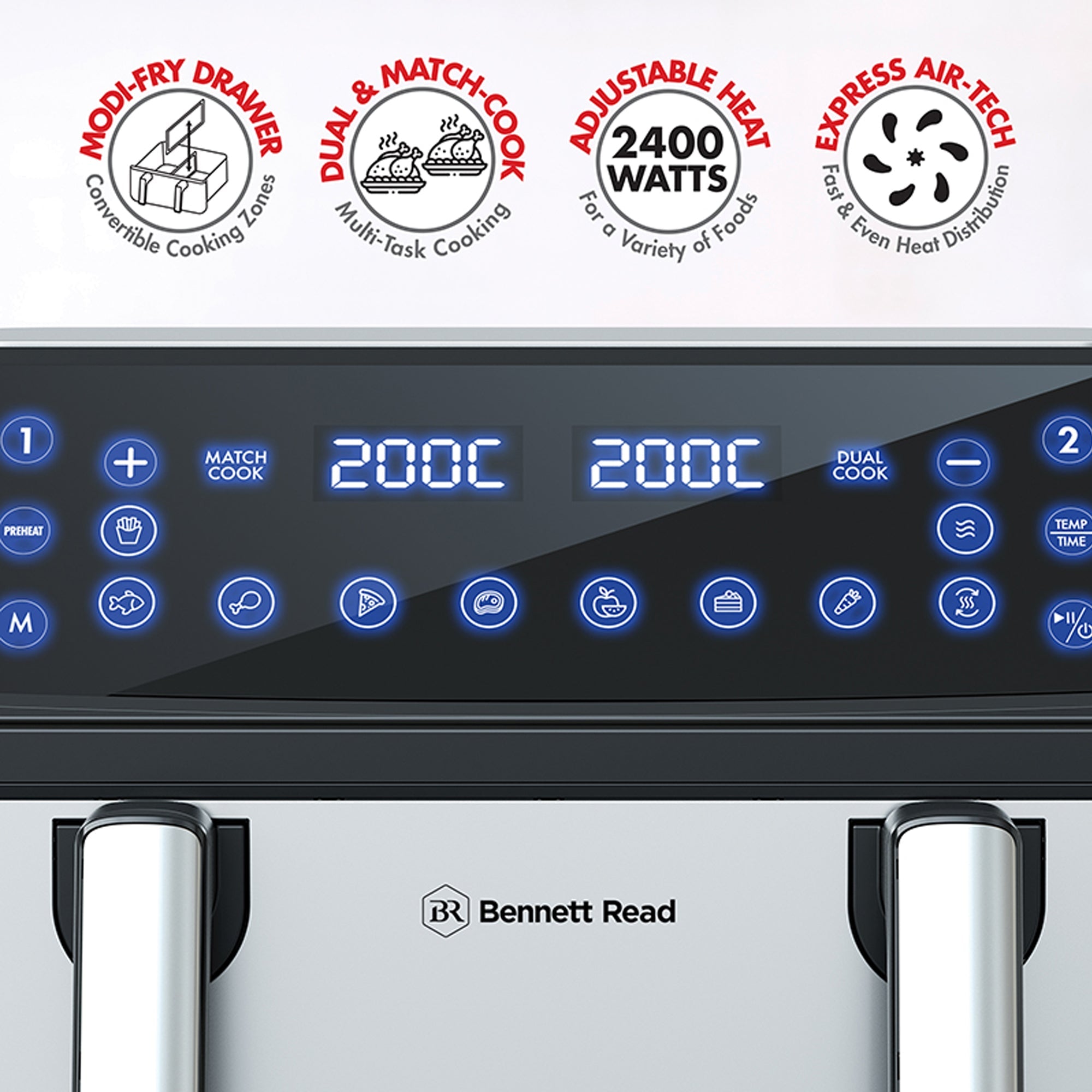Bennett Read 10.5Lt Triple Zone Air Fryer Black