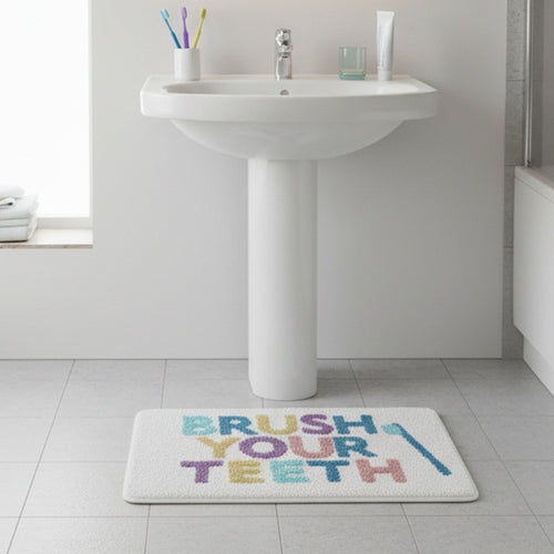 "Brush Your Teeth" Floor Mat Multicoloured