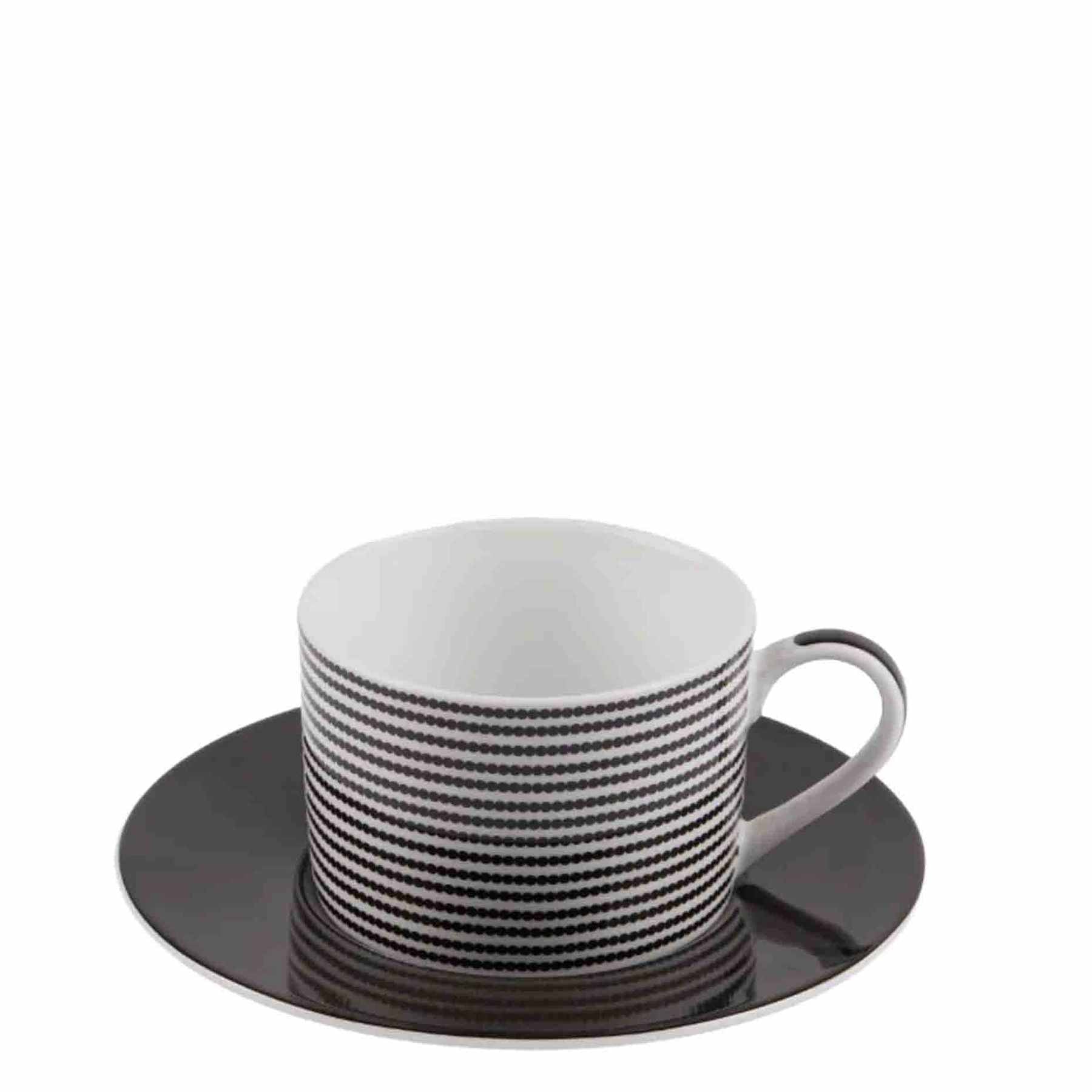 Chaka Chaka Homeware Tea Cup & Saucer - Black & White