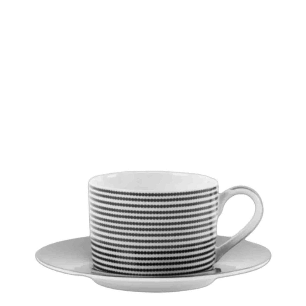 Chaka Chaka Homeware Tea Cup & Saucer - Black & White