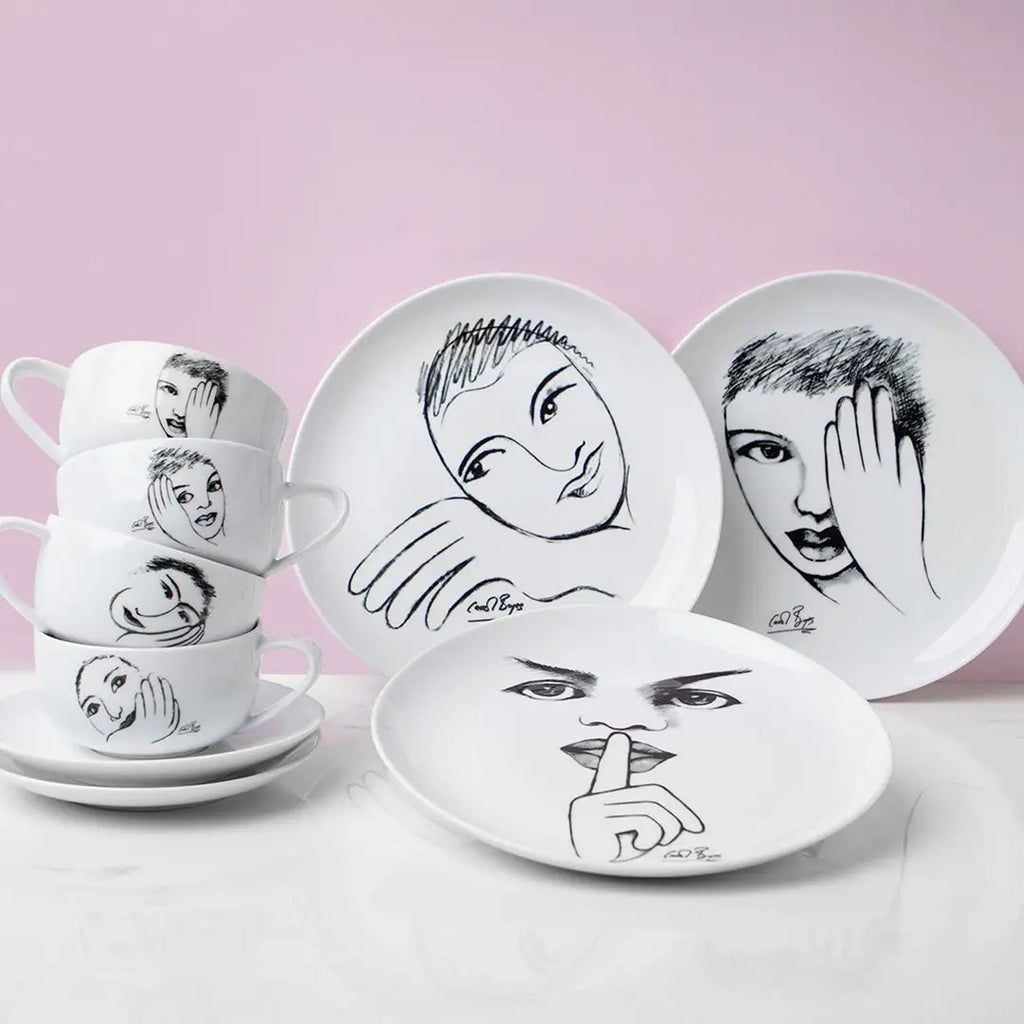 Carrol Boyes 4 Piece It's a Secret Dinner Plate Set White