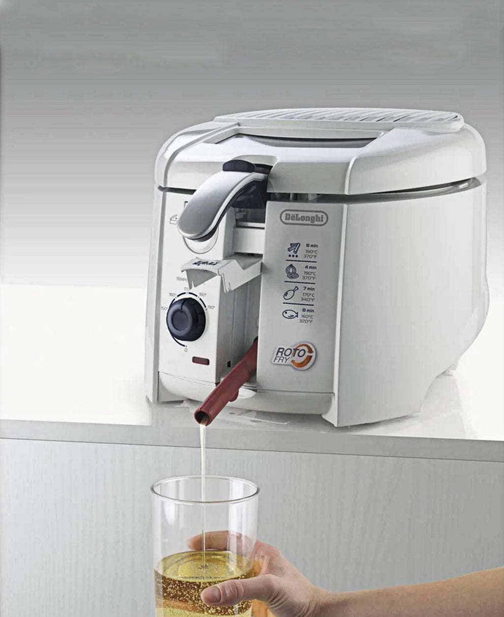 DeLonghi RotoFry Electric Deep Fryer - White