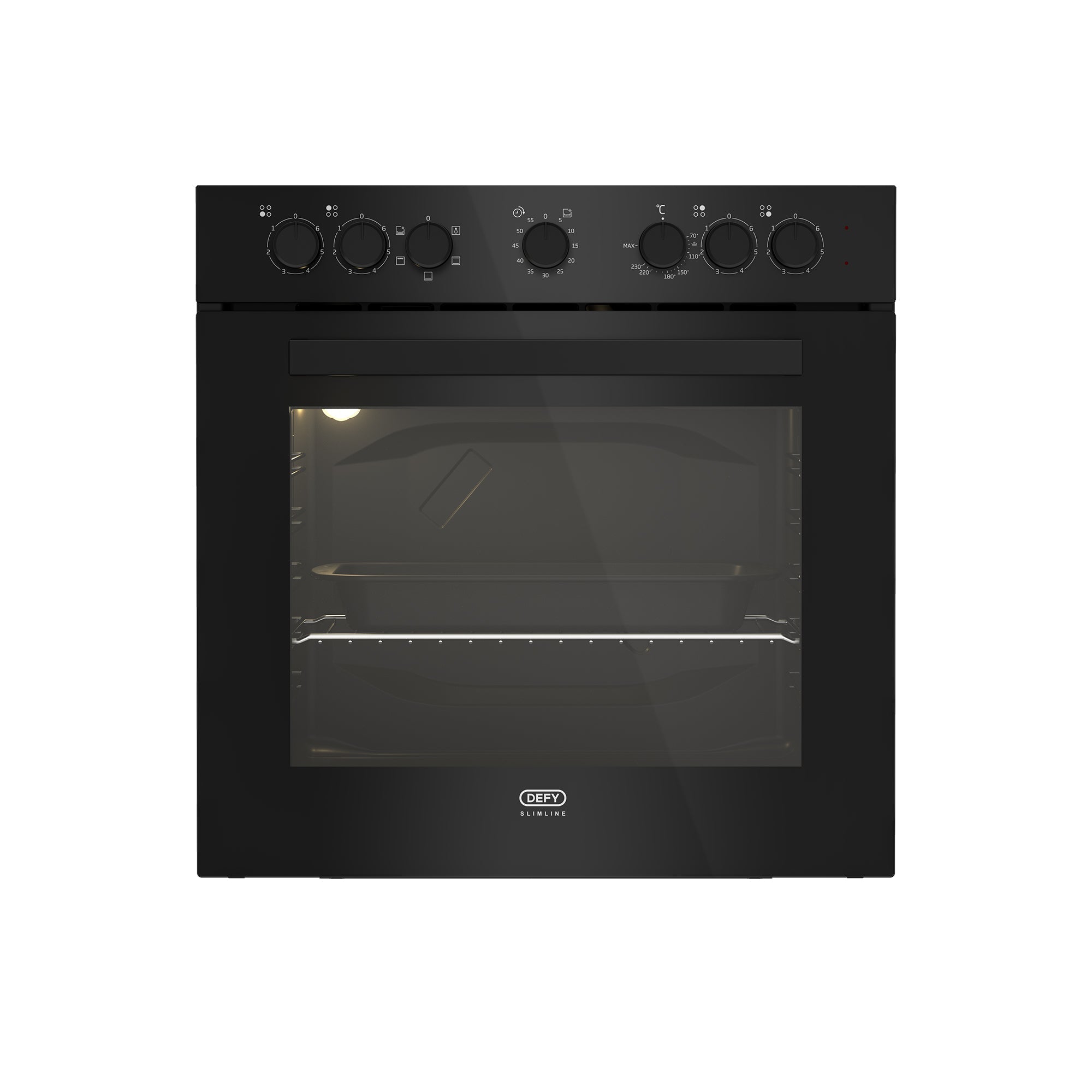 Defy 60cm Slimline Glass Undercounter Oven Black