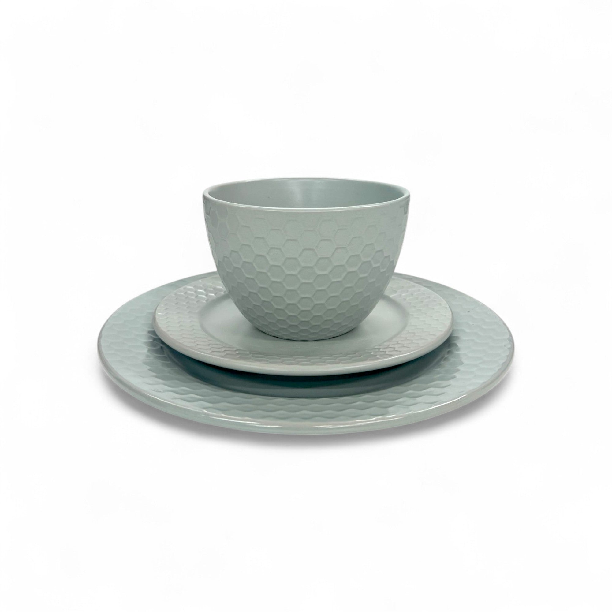 Kitchen Life 12 Piece Honeycomb Dinner Set Cream