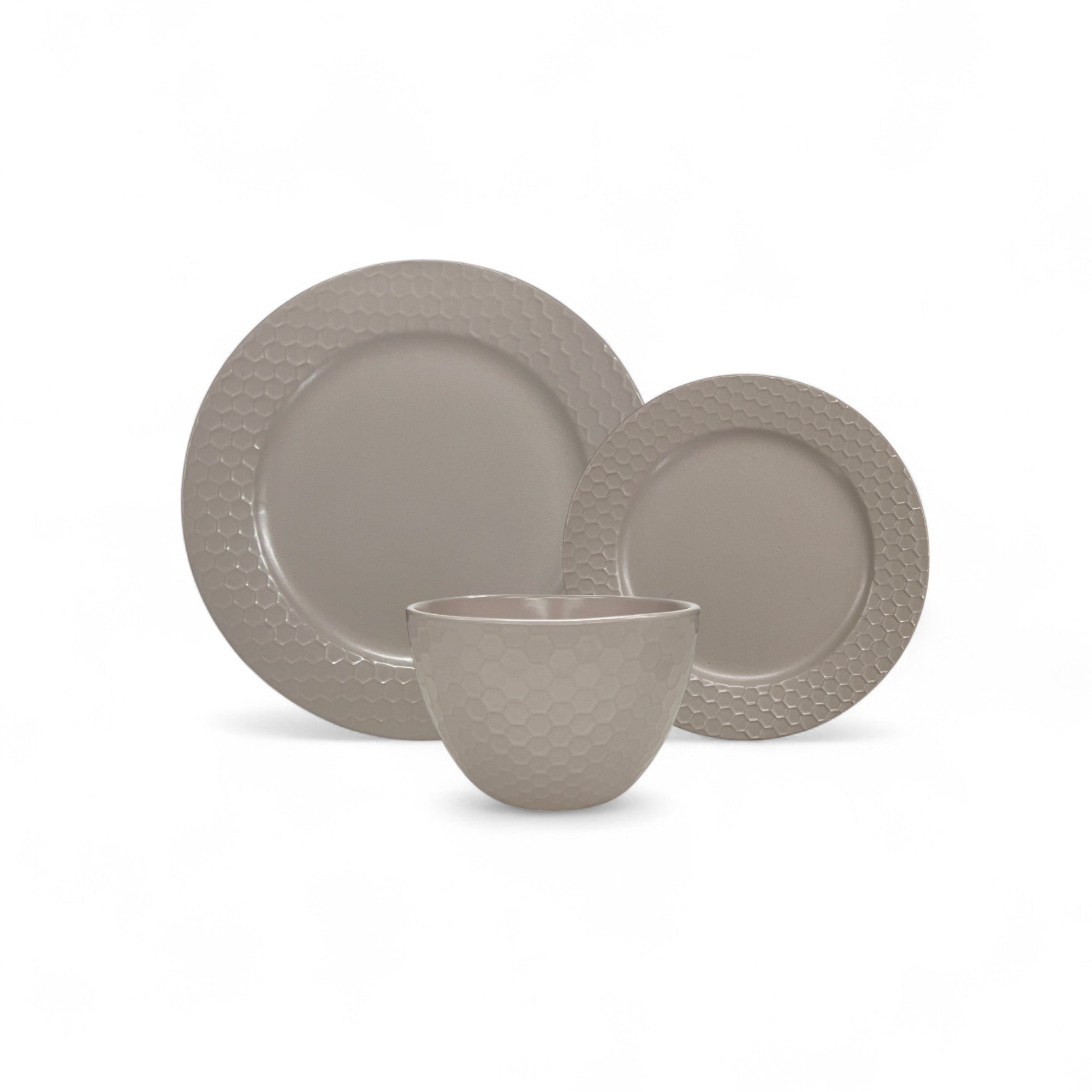 Kitchen Life 12 Piece Honeycomb Dinner Set Beige