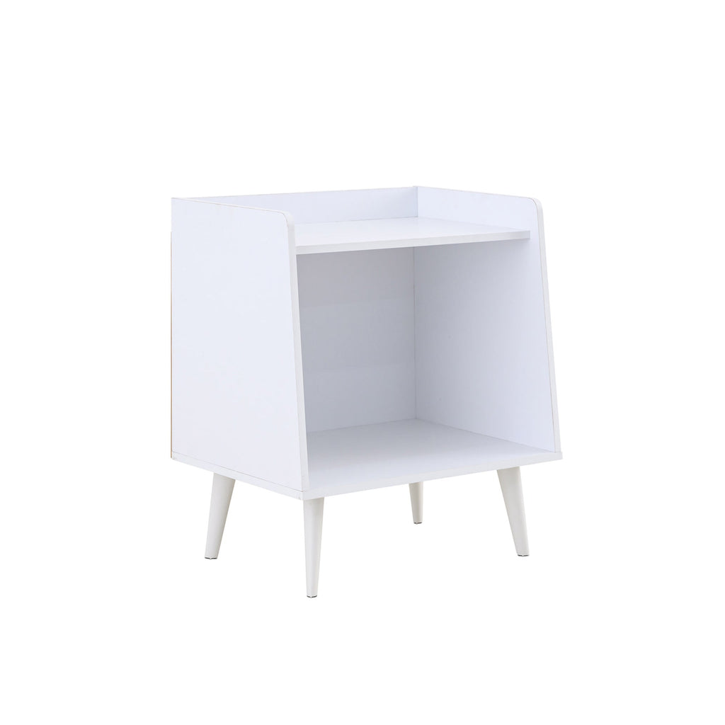 Dual Shelf Nightstand White