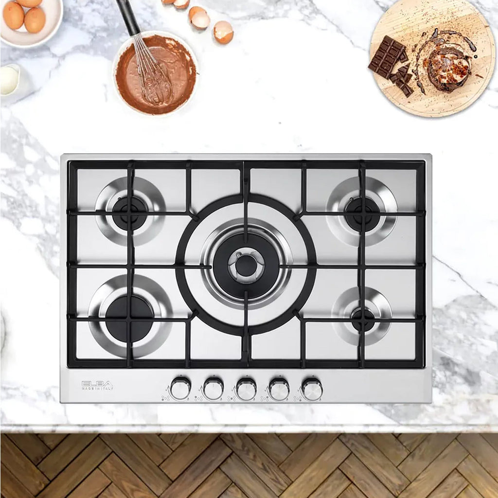 Elba Elio Lite 70cm 5 Burner Gas Hob - Stainless Steel