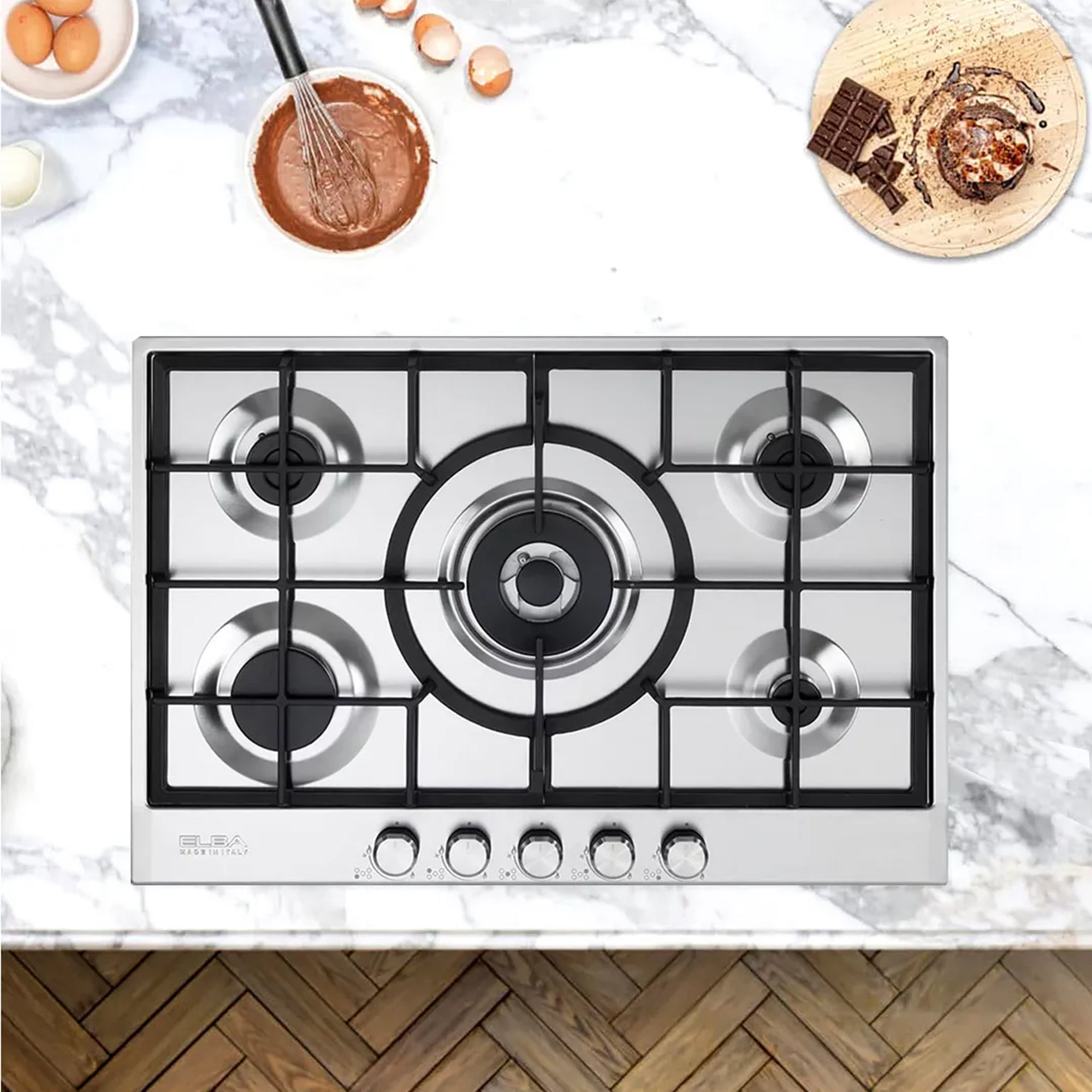 Elba Elio Lite 70cm 5 Burner Gas Hob - Stainless Steel