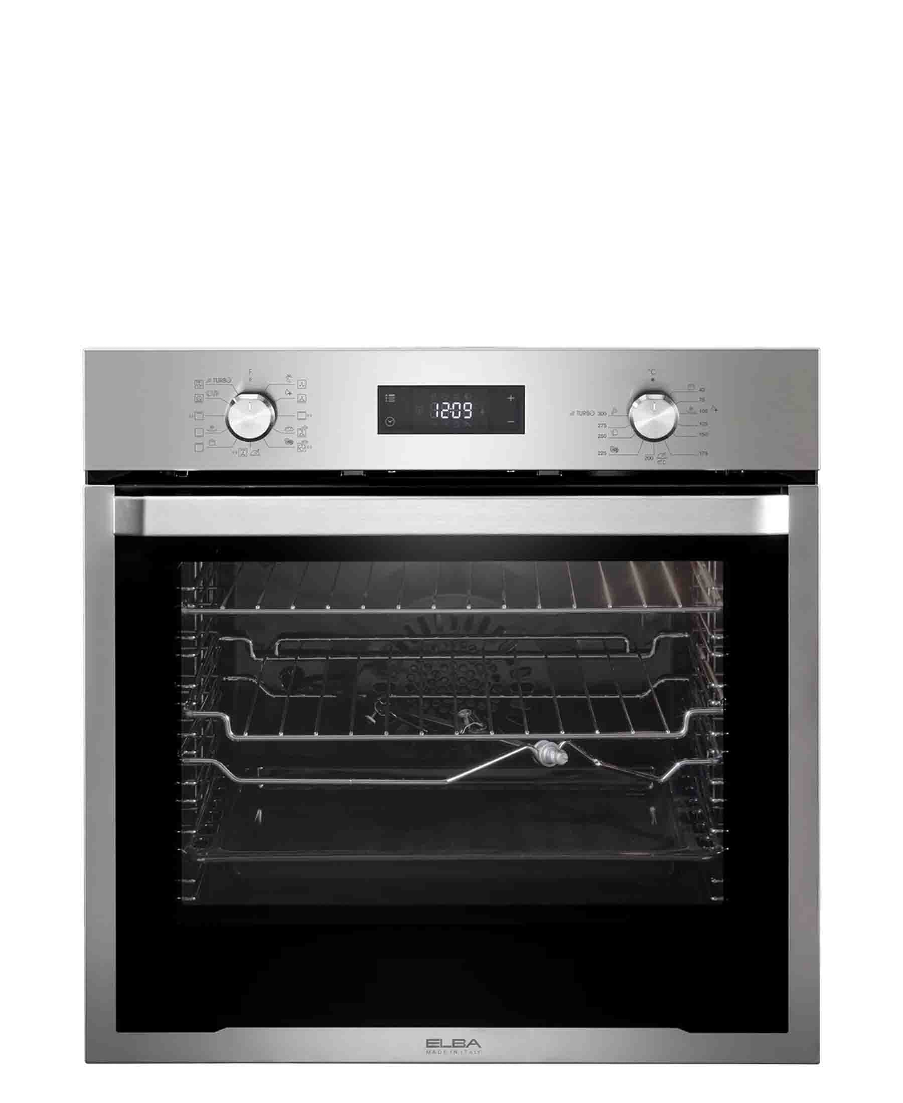 Elba 60cm Electric Multifunction Electric Baker Oven With Black Glass Finish
