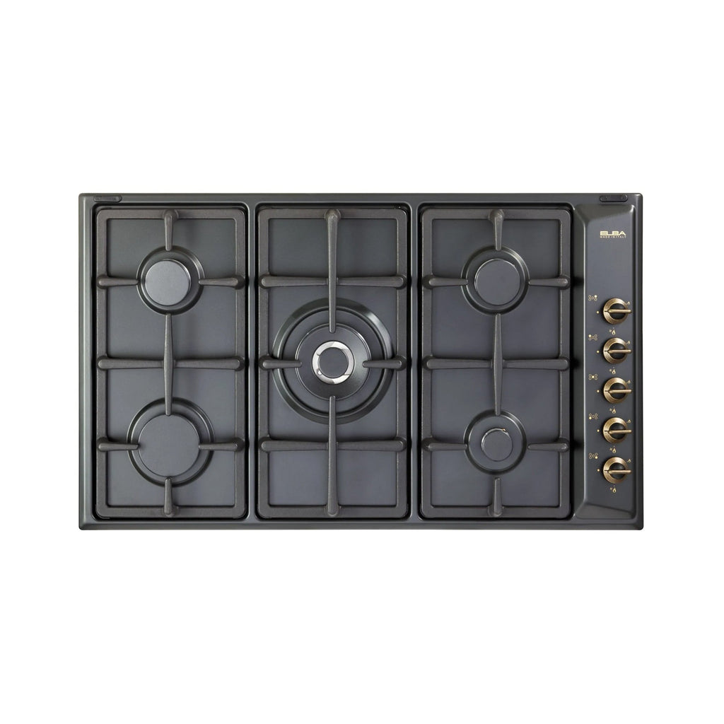 Elba 90cm 5 Burner Gas Hob Black