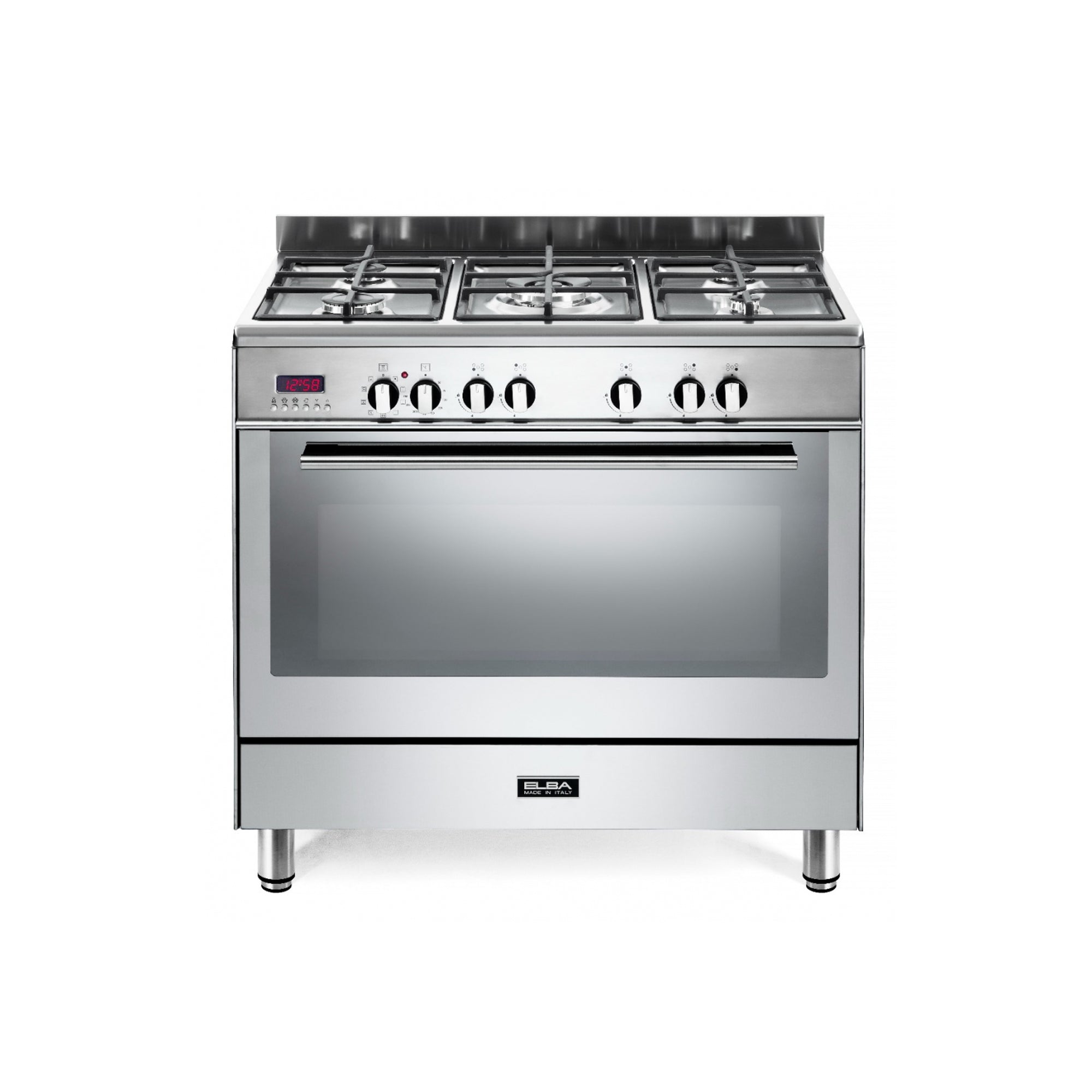 Elba Fusion 90cm 5 Burner Gas Stove With Multifunction Electric Oven - Stainless Steel + FREE TOTAI HEATER