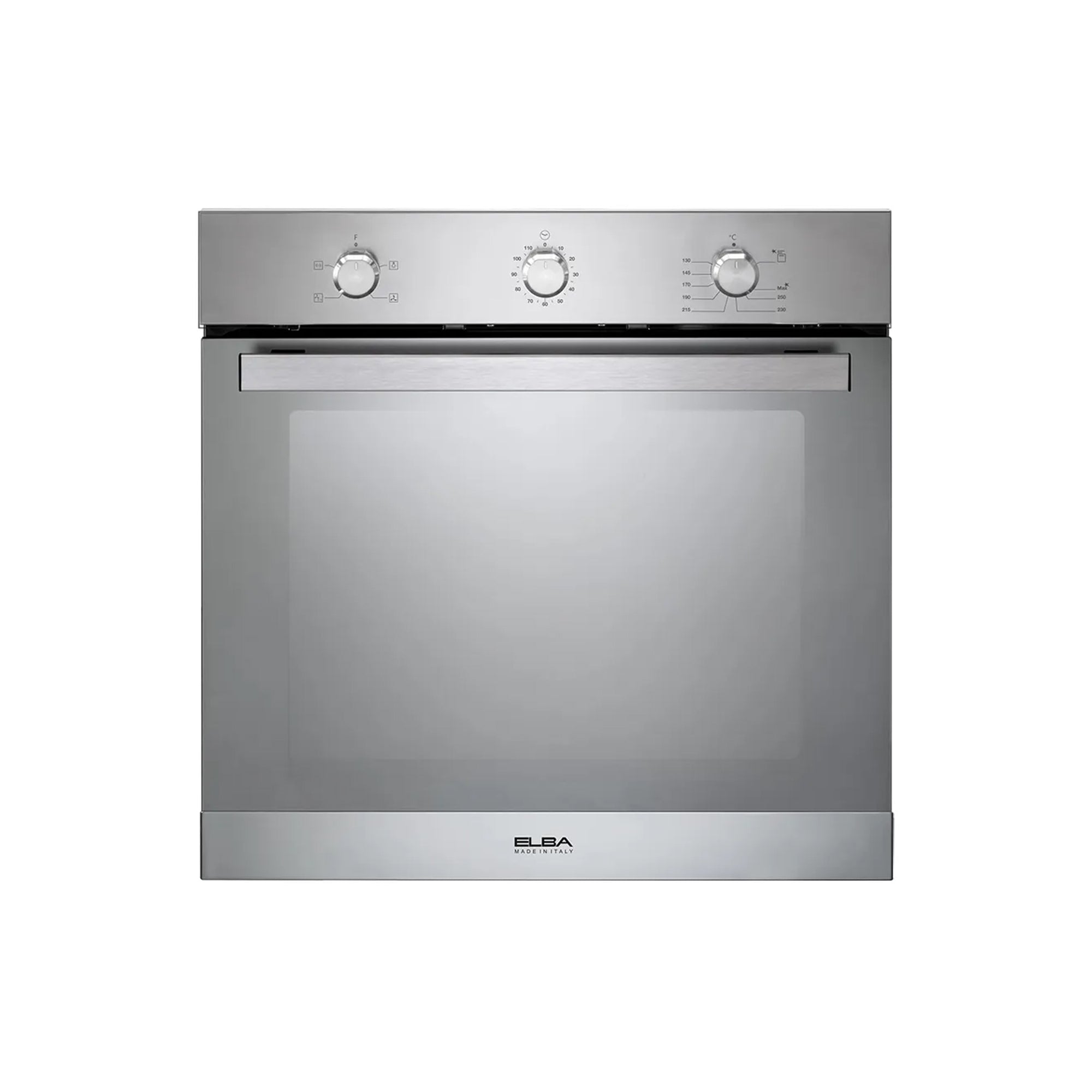 Elba Elio 60cm Fan Assisted Gas Oven With Mirror Finish - Stainless Steel